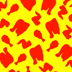 Fried chicken seamless pattern Design Template. Perfect for design menu cafe, bistro, restaurant, label and packaging