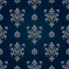 Elegant Damask Floral Repeat Pattern