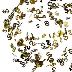 US Dollar sign symbols 3d close up