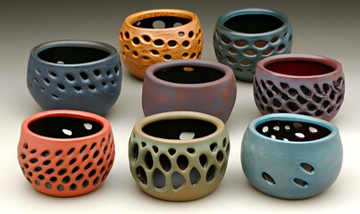 Ceramic Bowls, Patterned, Studio Display