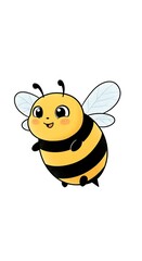 Cute buzzy bumblebee happily flies along