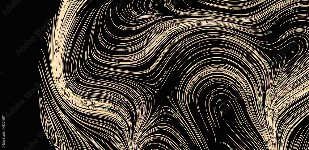 Aufkleber elegant beige lines swirl on black background. perfect for design projects.