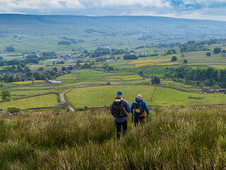 Hikers Overlooking Verdant Valley