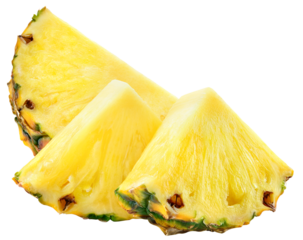 Pineapple isolated png. Pineapple slice on transparent background. Cut pineapple no background. Pineapple slices transparent png. Full depth of field.