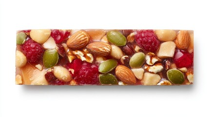 Nutritious fruit and nut bar delicious healthy snack for energy wellbeing