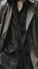 Intricate textile artistry showcasing nuanced textures and layering fashion ensemble