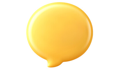 Bright Yellow Speech Bubble Isolate on Transparent Background, cutout, png