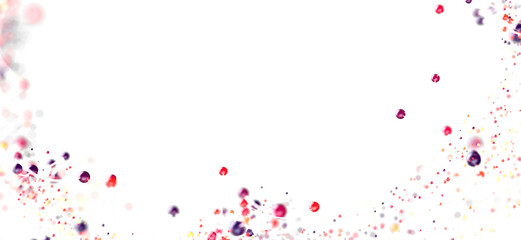 Vibrant confetti on white. Perfect for celebrations, events, and festive designs.