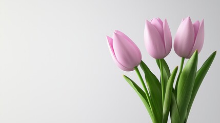 Fototapeta premium Elegant pink tulips in vase stunning spring floral arrangement for home decor