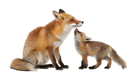 Red jackal with a baby jackal 