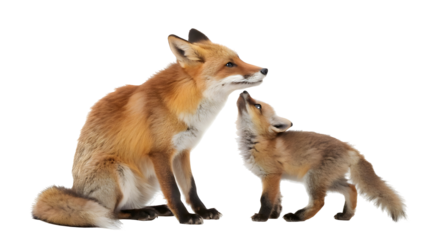 Red jackal with a baby jackal 