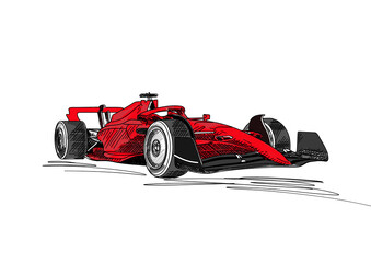 red racing bolid F1 formula