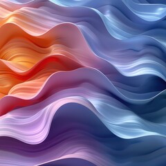 Obraz premium Abstract background featuring minimalist flowing waves with a subtle texture and a soft orange to blue gradient