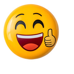 Fototapeta premium Happy Emoji Thumbs Up isolated on transparent background