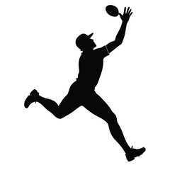 Dynamic Silhouette of a Sportsman Making a Catch