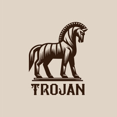 vector logo illustration of Trojan horse