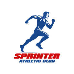 running man silhouette vector logo 