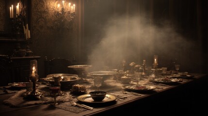 Obraz premium Mysterious Golden Dinner