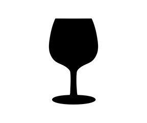 Wine glass black icon. Wine glass illustration on transparent background. 
