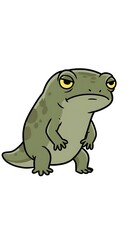 Fototapeta premium Disgruntled amphibian stands appearing annoyed