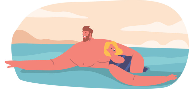 Rescuer swimming with drowned woman