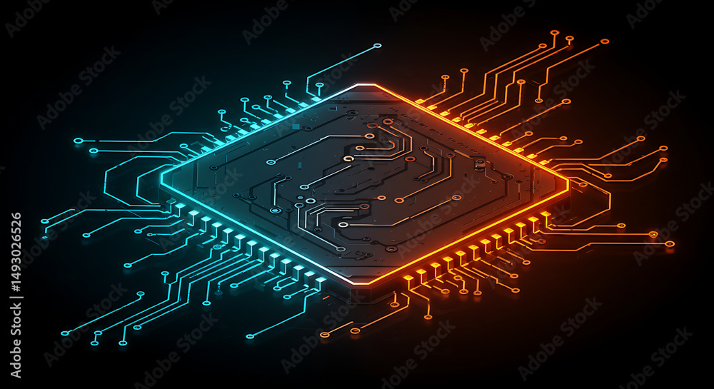 Poster high-performance microchip advanced technology in computing and data processing