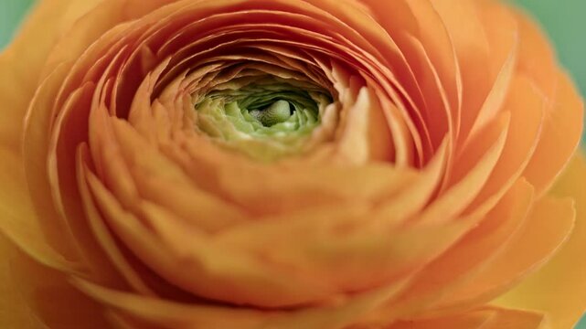 Ranunculus flower macro. Close up of ranunculus asiaticus flower petals.