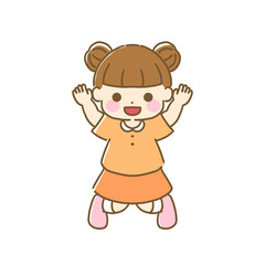 ジャンプする子どものシンプルなイラスト