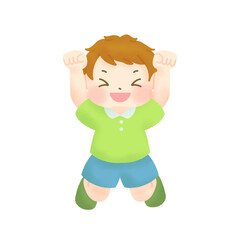 ジャンプする子どものシンプルなイラスト