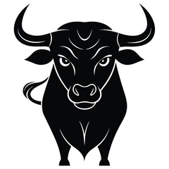 Powerful Black Bull Illustration Majestic Taurus Symbol