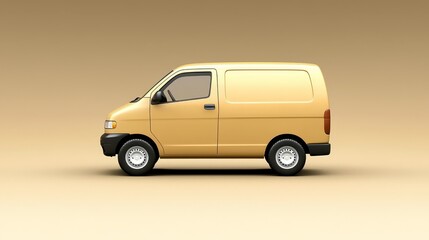 Realistic 3d model of generic cargo van for commercial and delivery visualization