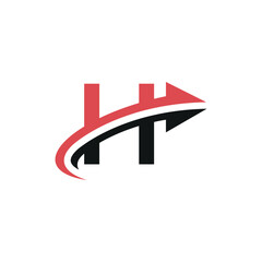 Creative H Initial Logo with Dynamic Arrow, Vector Identity for Fast-Growing Companies.