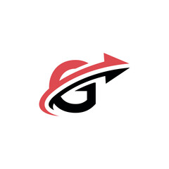 Creative G Initial Logo with Dynamic Arrow, Vector Identity for Fast-Growing Companies.