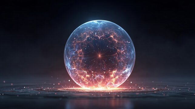 Glowing Energy Sphere with Dynamic Light Effects