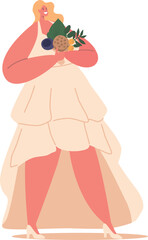 Attractive bride in creative dress