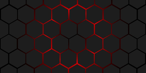 grey and red hexagons modern background 3d render  illustration