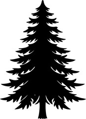 Pine tree
black silhouette vector icon on white or transparent  background