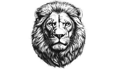 Engraved Wild Cat Art, Vintage Animal Illustration, Rustic Safari Design, Hand-drawn Lion's Face, Black Sketch Effect, Nature Wall Decor, Detailed Jungle Print, old engraving style,