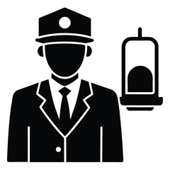 security guard element isolated alarm monitoring on white background