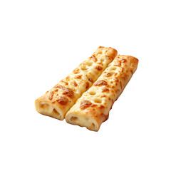 Cheese bread stick isolated on a transparent background, in a PNG format