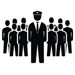 security guard element isolated crowd control staf on white background