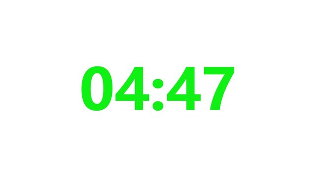 5 minute countdown timer .5 minute stopwatch , analog neon clock icon animation .
