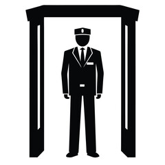 security guard element isolated entrance security on white background