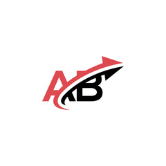 Creative Letter AB BA Initial Logo with Dynamic Arrow, Vector Identity for Fast-Growing Companies.