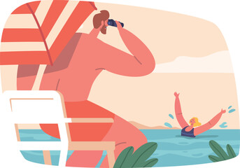 Lifesaver watching for potential dangers