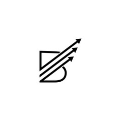 Creative Letter B Initial Logo with Dynamic Arrow, Vector Identity for Fast-Growing Companies.