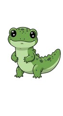 Obraz premium Happy cartoonish gecko stands smiling