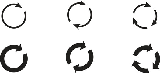 Circle arrows icon set. Repeat and reload icon vector.