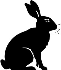 black silhouette of a rabbit