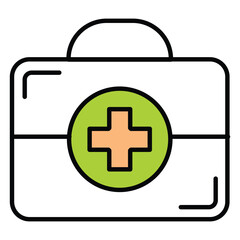 Obraz premium First Aid Medical Kit Vector Icon Design
